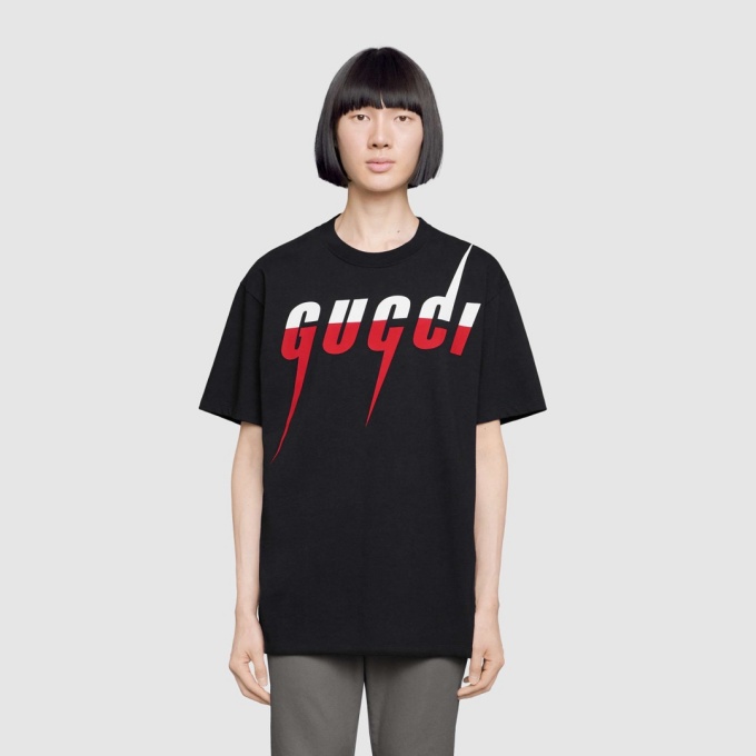 gucci lightning blade print t-shirt